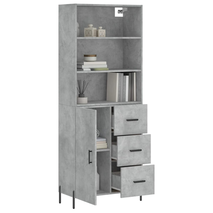 Credenza Grigio Cemento 69,5x34x180 cm in Legno Multistrato 3189457
