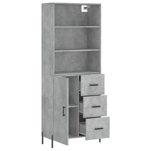 Credenza Grigio Cemento 69,5x34x180 cm in Legno Multistrato 3189457
