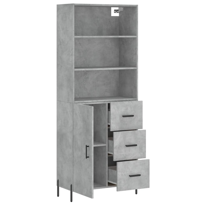 Credenza Grigio Cemento 69,5x34x180 cm in Legno Multistrato 3189457