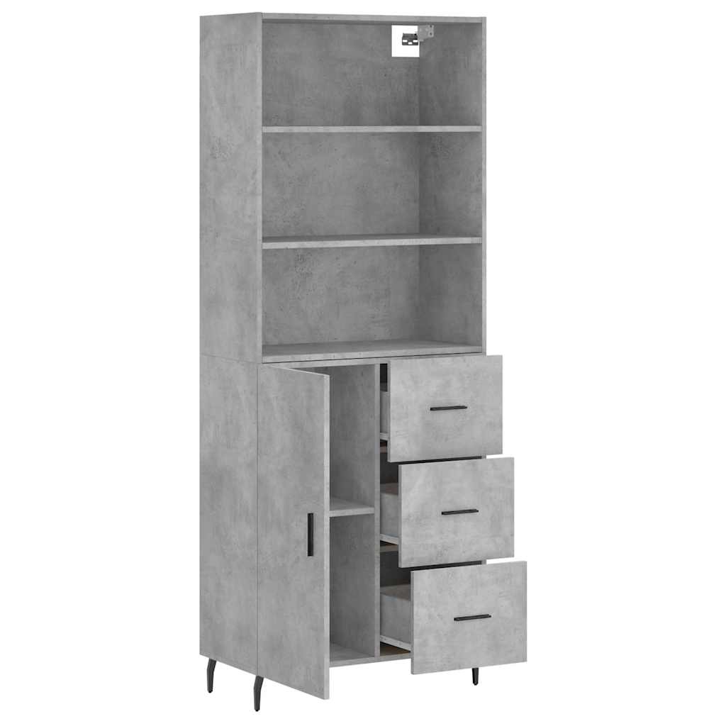 Credenza Grigio Cemento 69,5x34x180 cm in Legno Multistrato 3189465