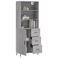 vidaXL Credenza Grigio Sonoma 69,5x34x180 cm in Legno Multistrato