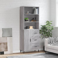 vidaXL Credenza Grigio Sonoma 69,5x34x180 cm in Legno Multistrato