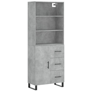 Credenza Grigio Cemento 69,5x34x180 cm in Legno Multistrato 3189473