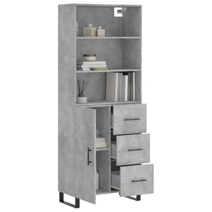 Credenza Grigio Cemento 69,5x34x180 cm in Legno Multistrato 3189473