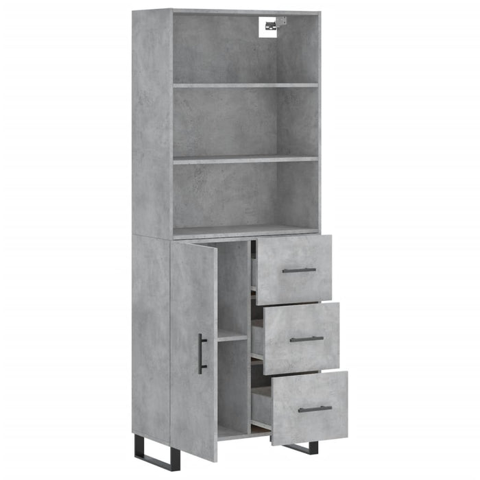 Credenza Grigio Cemento 69,5x34x180 cm in Legno Multistrato 3189473