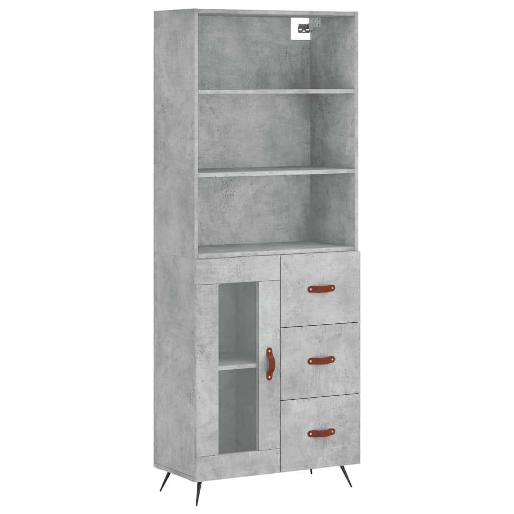 Credenza Grigio Cemento 69,5x34x180 cm in Legno Multistrato 3189481