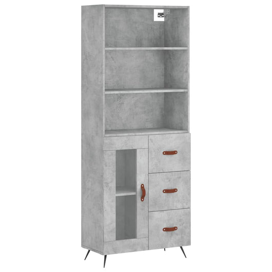 Credenza Grigio Cemento 69,5x34x180 cm in Legno Multistrato 3189481