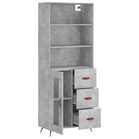 Credenza Grigio Cemento 69,5x34x180 cm in Legno Multistrato 3189481
