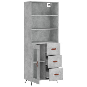 Credenza Grigio Cemento 69,5x34x180 cm in Legno Multistrato 3189481