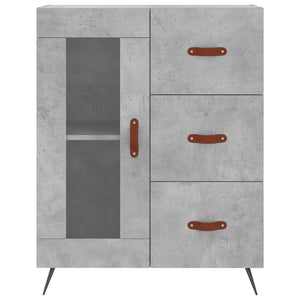 Credenza-Buffet-Armadio da cucina Grigio Cemento 69,5x34x180 cm in Legno Multistrato 323572