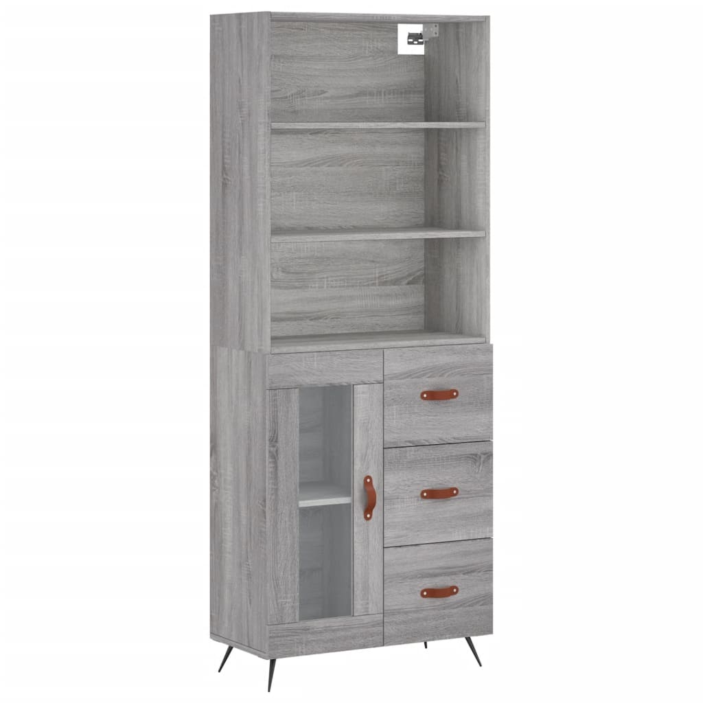 Credenza Grigio Sonoma 69,5x34x180 cm in Legno Multistratocod mxl 77588