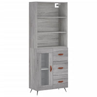 Credenza Grigio Sonoma 69,5x34x180 cm in Legno Multistratocod mxl 77588