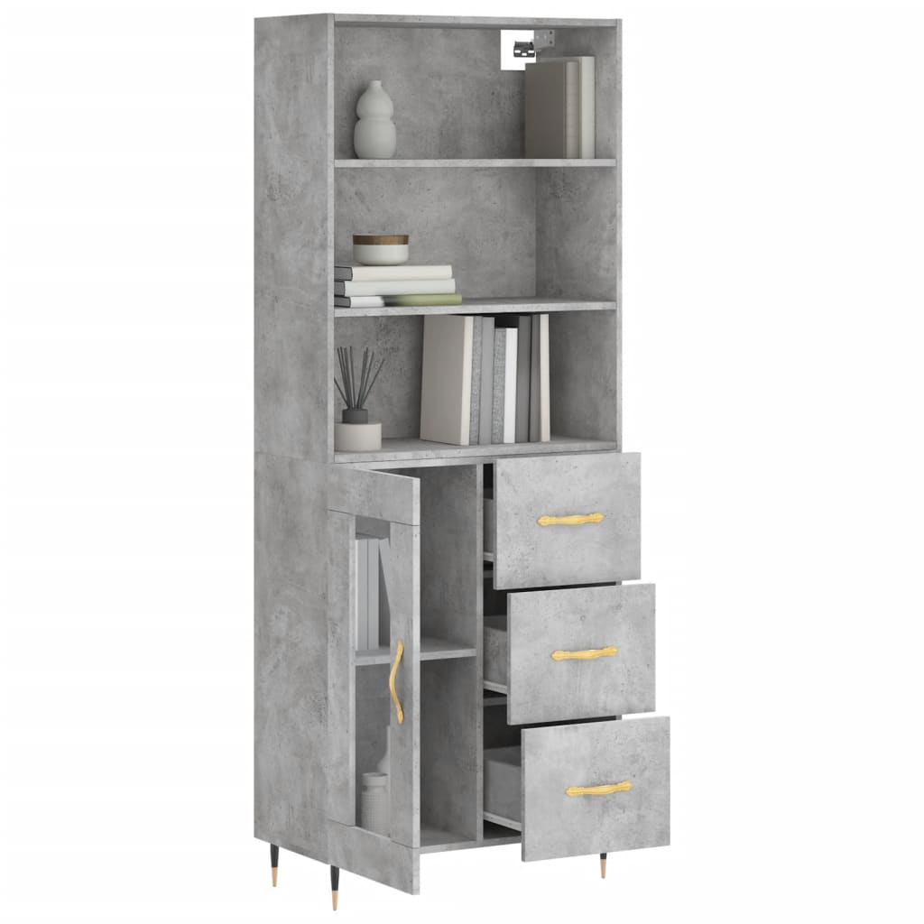 Credenza Grigio Cemento 69,5x34x180 cm in Legno Multistratocod mxl 101437