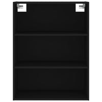 Credenza-Buffet-Armadio da cucina Nera 69,5x34x180 cm in Legno Multistrato 919299