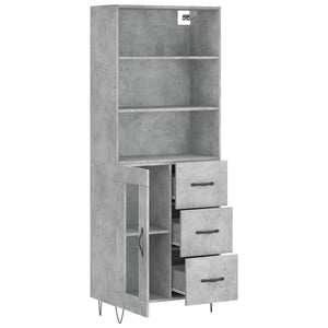 Credenza Grigio Cemento 69,5x34x180 cm in Legno Multistrato 3189505