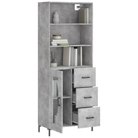 Credenza Grigio Cemento 69,5x34x180 cm in Legno Multistrato 3189513