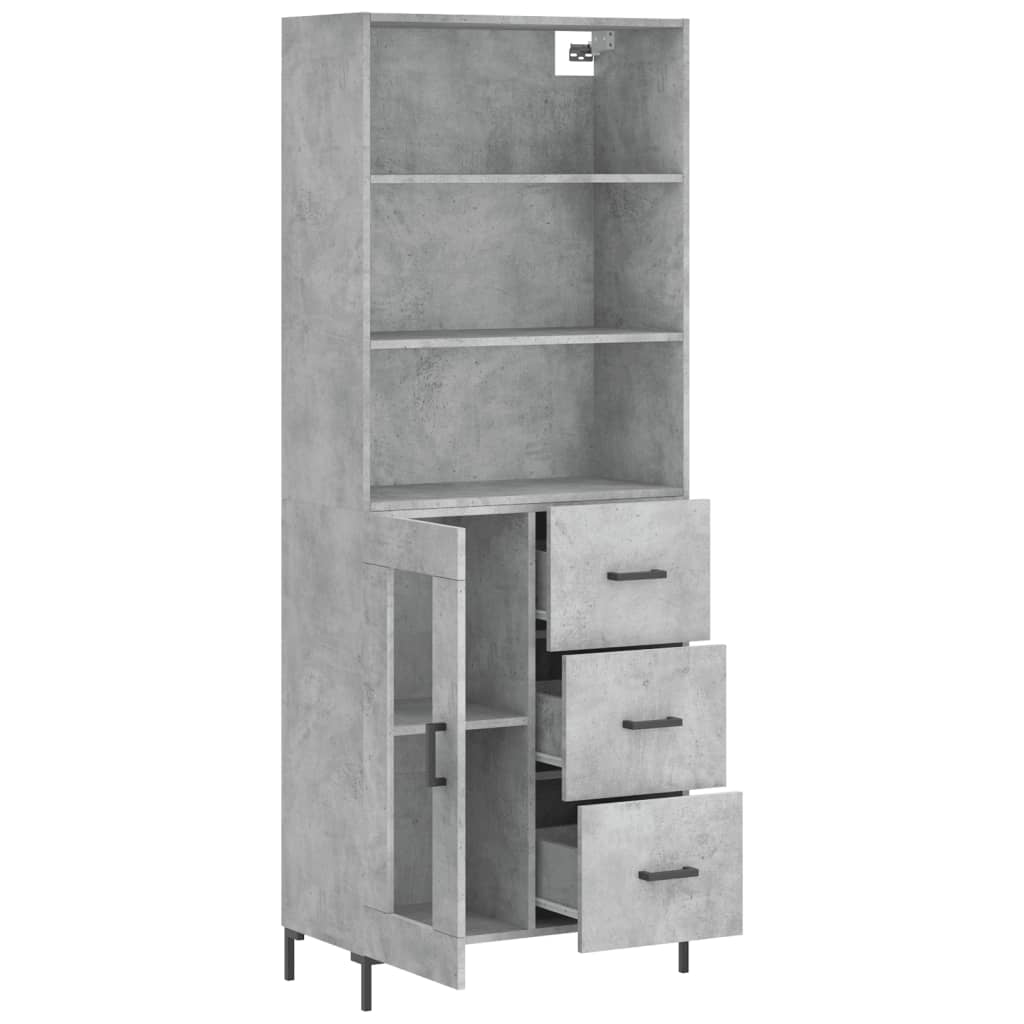 Credenza Grigio Cemento 69,5x34x180 cm in Legno Multistrato 3189513