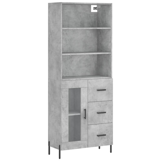 Credenza Grigio Cemento 69,5x34x180 cm in Legno Multistrato 3189521