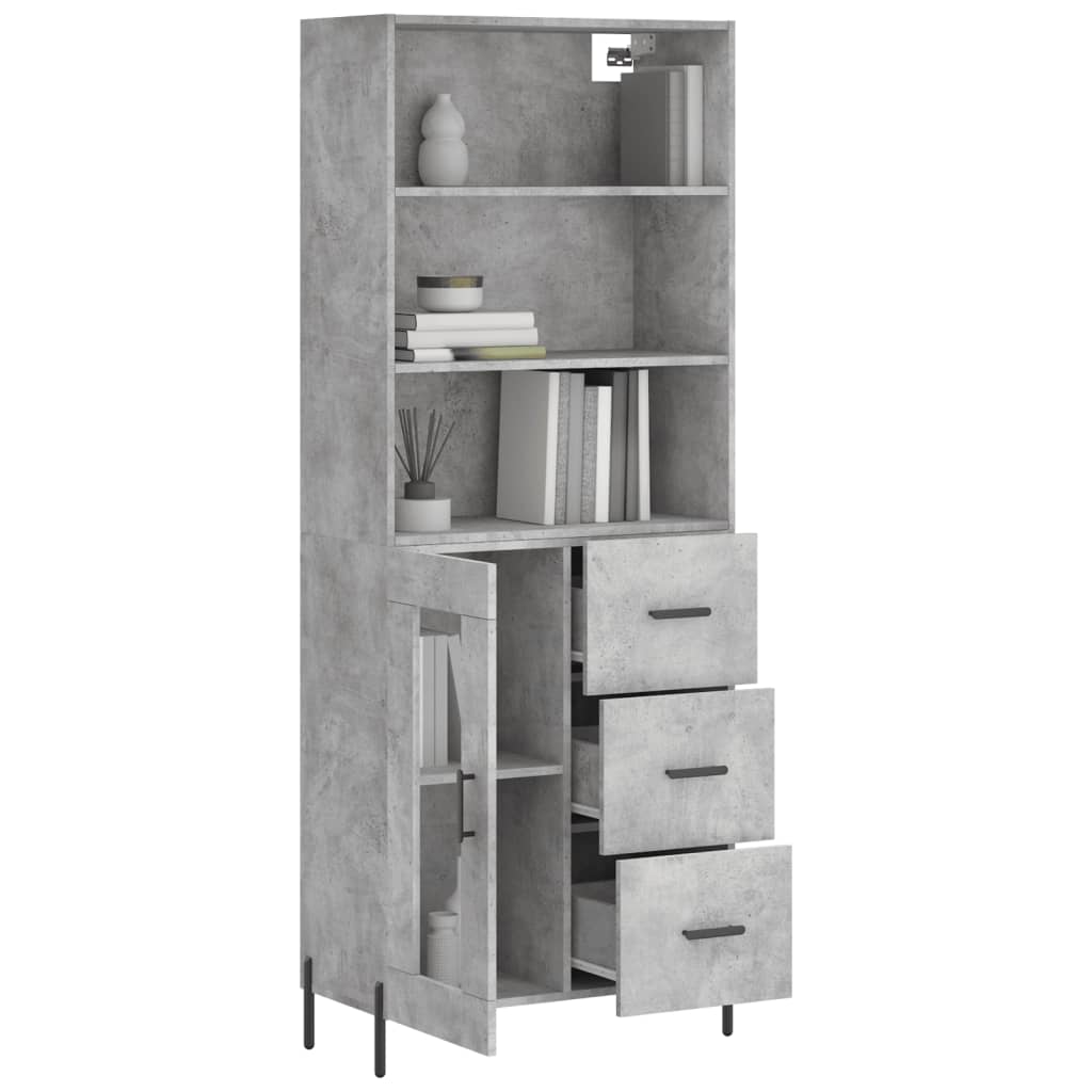 Credenza Grigio Cemento 69,5x34x180 cm in Legno Multistrato 3189521