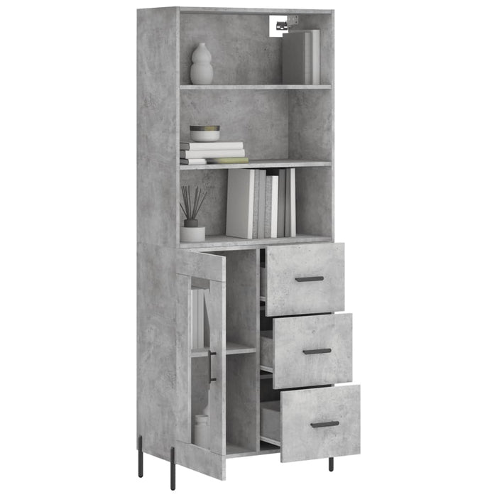 Credenza Grigio Cemento 69,5x34x180 cm in Legno Multistrato 3189521