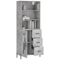Credenza Grigio Cemento 69,5x34x180 cm in Legno Multistratocod mxl 125453