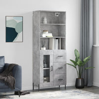 Credenza Grigio Cemento 69,5x34x180 cm in Legno Multistratocod mxl 125453