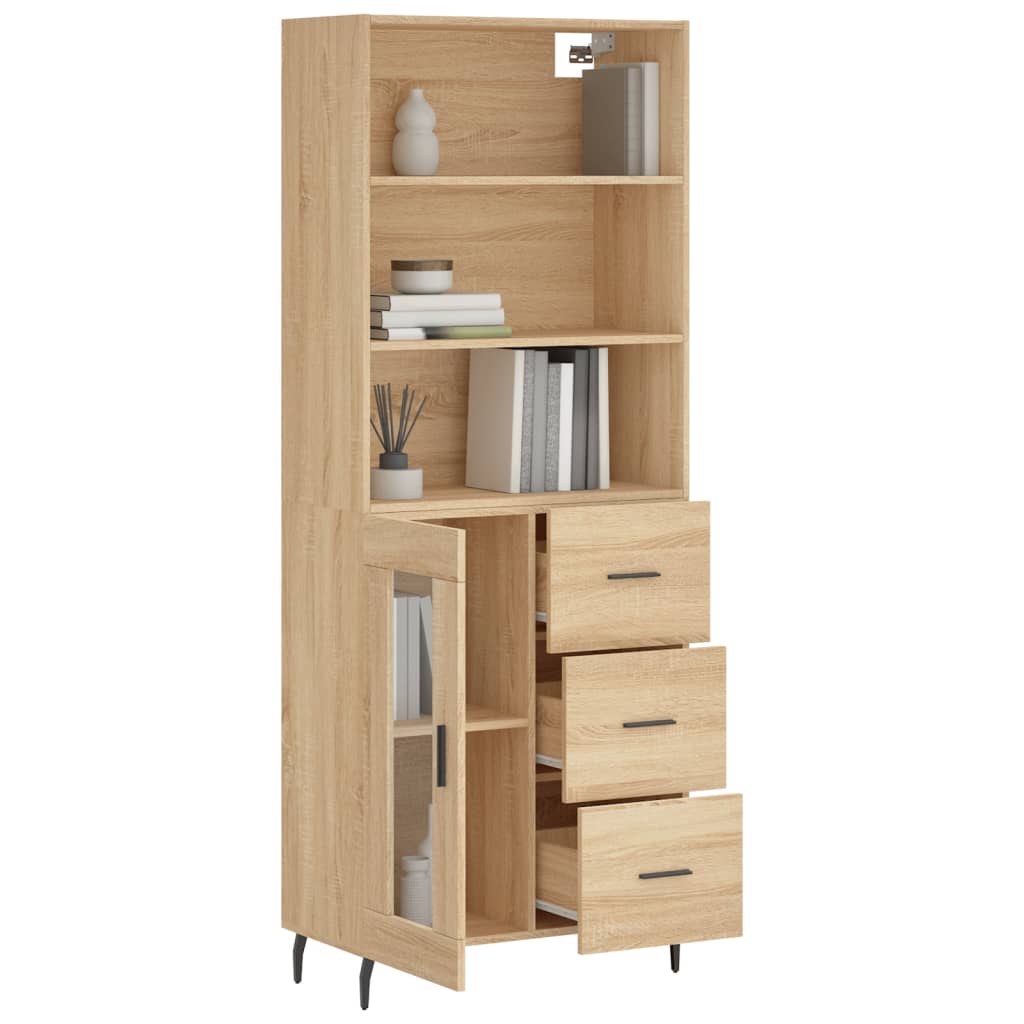 Credenza Rovere Sonoma 69,5x34x180 cm in Legno Multistratocod mxl 125433