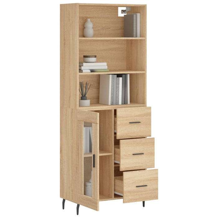 Credenza Rovere Sonoma 69,5x34x180 cm in Legno Multistratocod mxl 125433