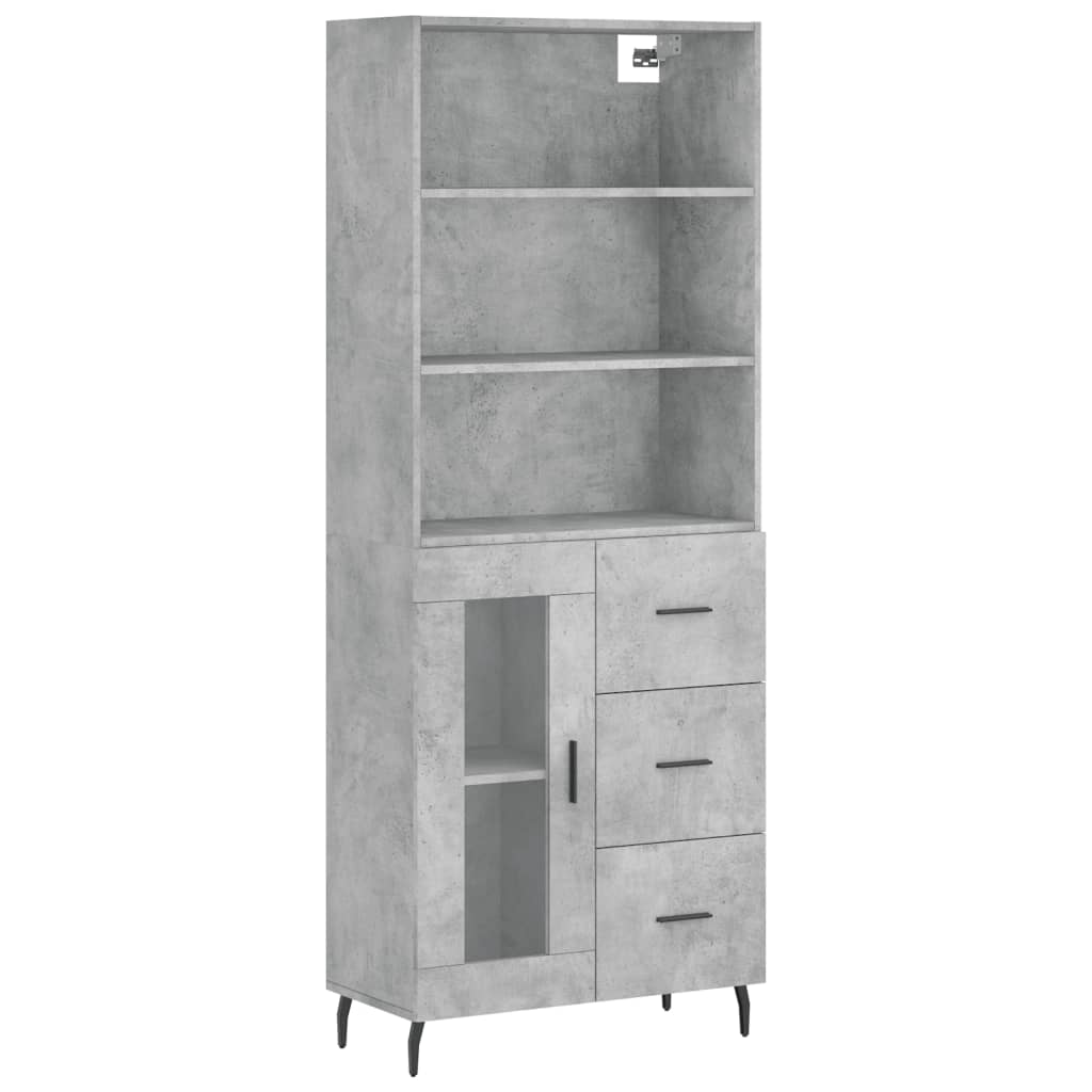 Credenza Grigio Cemento 69,5x34x180 cm in Legno Multistrato 3189529