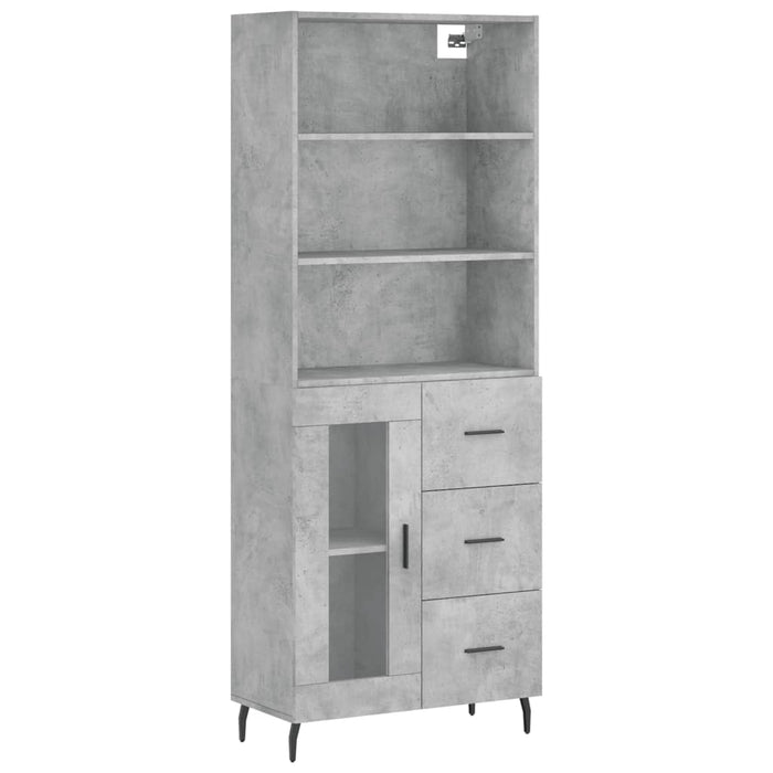 Credenza Grigio Cemento 69,5x34x180 cm in Legno Multistrato 3189529