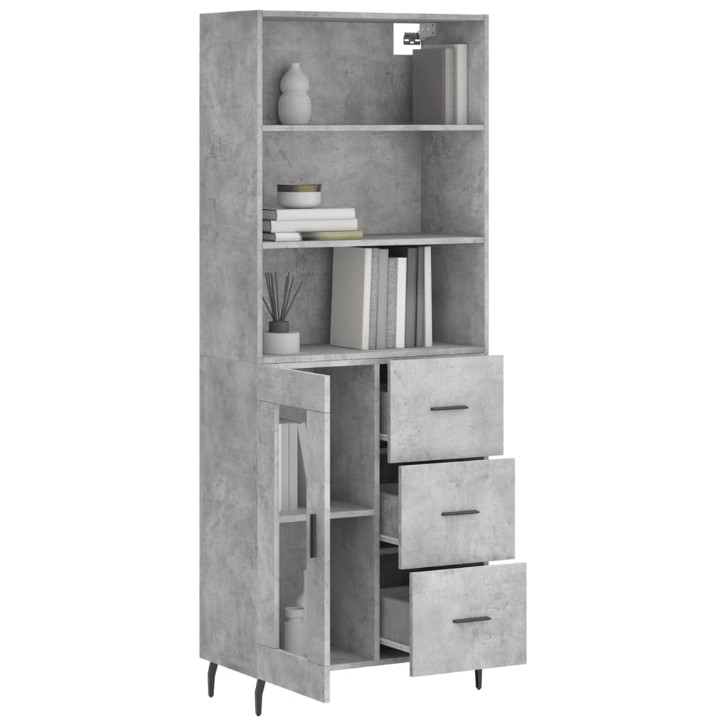 Credenza Grigio Cemento 69,5x34x180 cm in Legno Multistrato 3189529