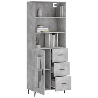 Credenza Grigio Cemento 69,5x34x180 cm in Legno Multistrato 3189529