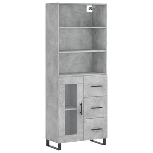 Credenza Grigio Cemento 69,5x34x180 cm in Legno Multistrato 3189537