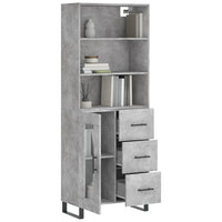 Credenza Grigio Cemento 69,5x34x180 cm in Legno Multistrato 3189537