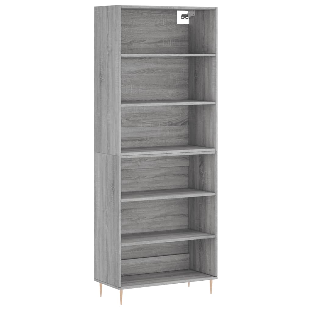 Credenza Grigio Sonoma 69,5x32,5x180 cm Legno Multistratocod mxl 125503