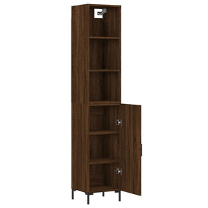 Credenza Rovere Marrone 34,5x34x180 cm in Legno Multistrato 3189644