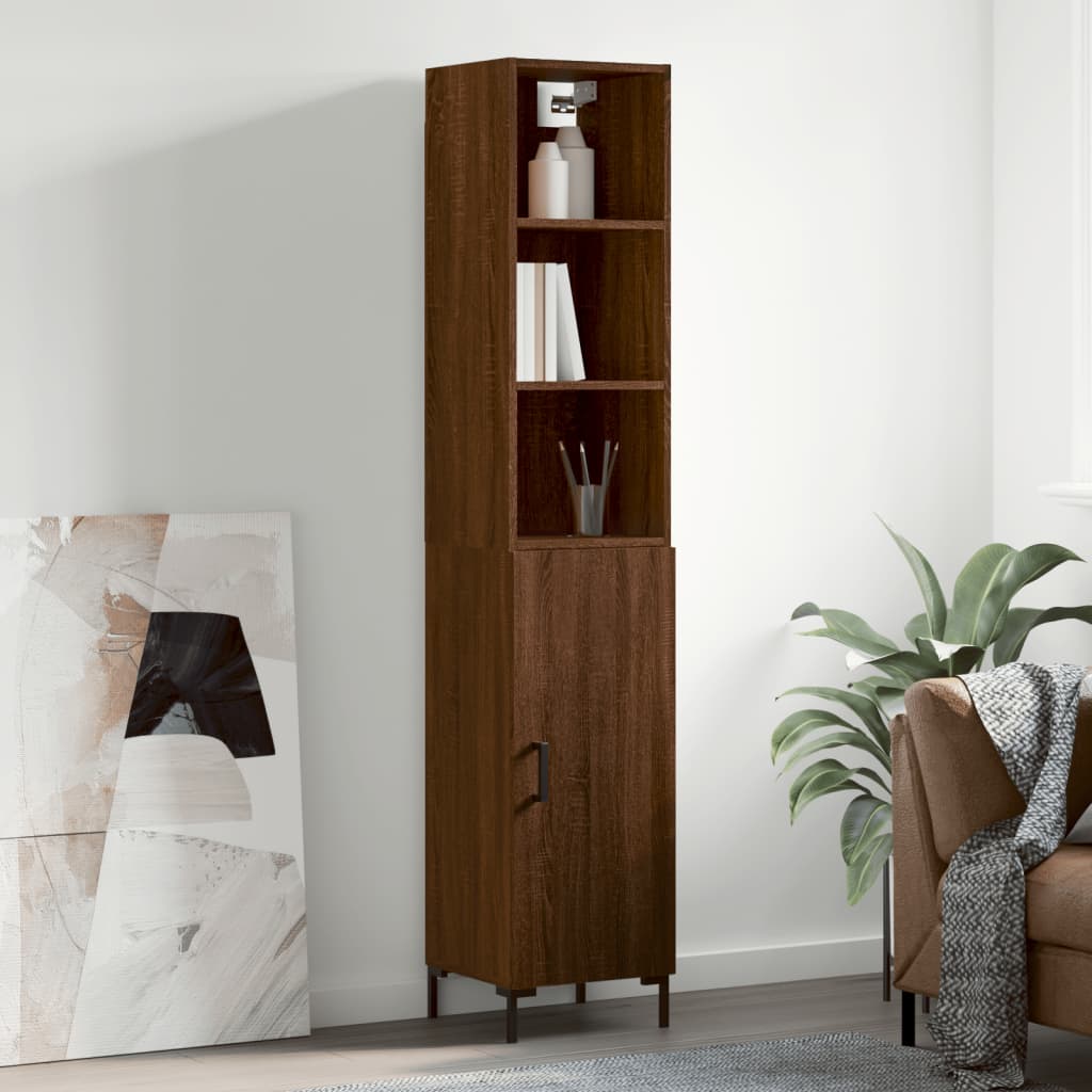 Credenza Rovere Marrone 34,5x34x180 cm in Legno Multistrato 3189644