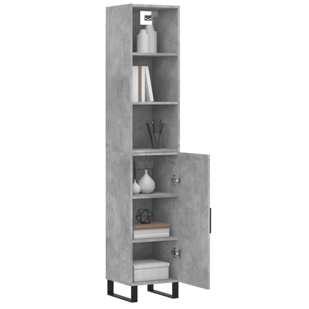 Credenza Grigio Cemento 34,5x34x180 cm in Legno Multistrato 3189665