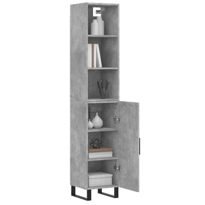 Credenza Grigio Cemento 34,5x34x180 cm in Legno Multistrato 3189665
