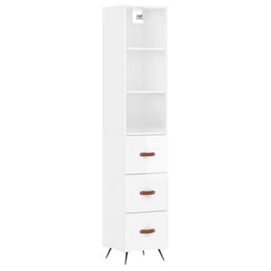Credenza 34,5x34x180 cm in Legno Multistrato Bianco Lucido 3189671