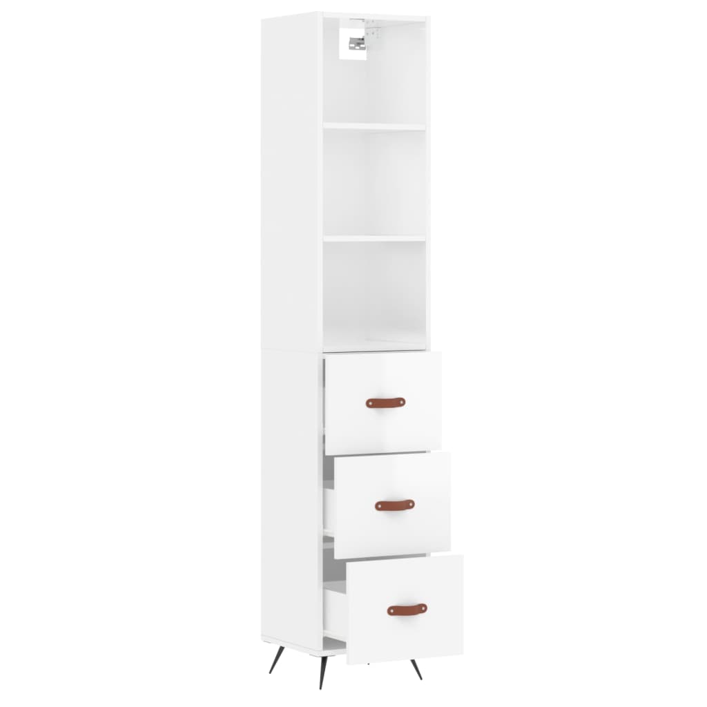Credenza 34,5x34x180 cm in Legno Multistrato Bianco Lucido 3189671