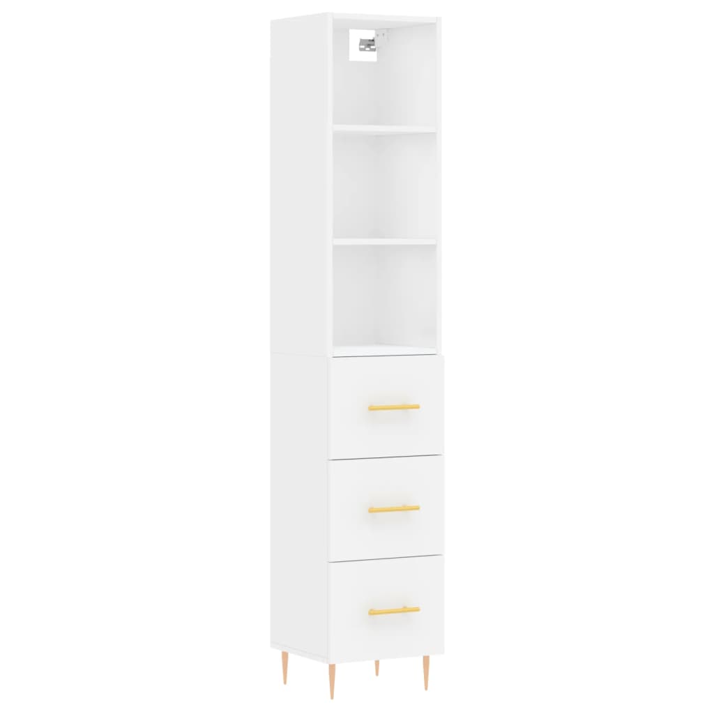 Credenza Bianca 34,5x34x180 cm in Legno Multistrato 3189685