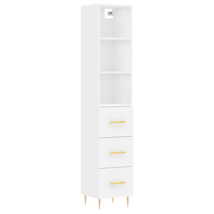 Credenza Bianca 34,5x34x180 cm in Legno Multistrato 3189685