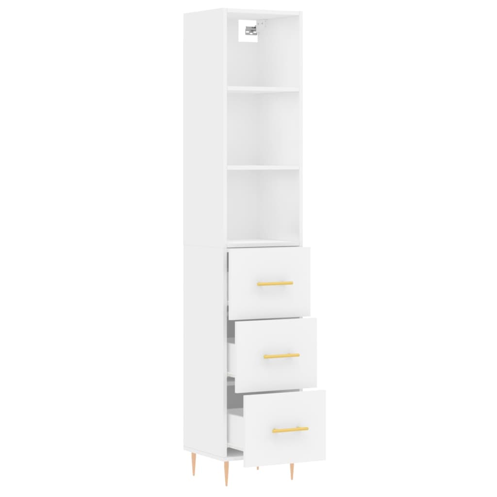 Credenza Bianca 34,5x34x180 cm in Legno Multistrato 3189685