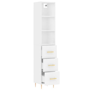 Credenza Bianca 34,5x34x180 cm in Legno Multistrato 3189685