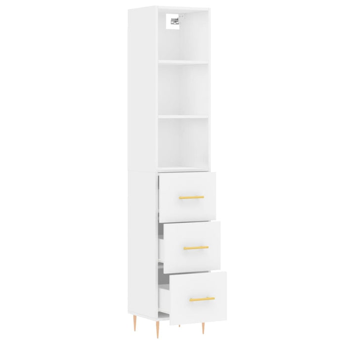 Credenza Bianca 34,5x34x180 cm in Legno Multistrato 3189685