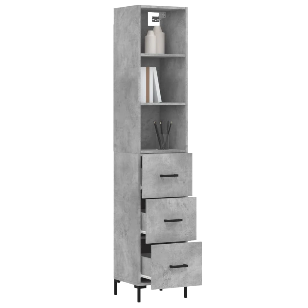 Credenza Grigio Cemento 34,5x34x180 cm in Legno Multistrato 3189705