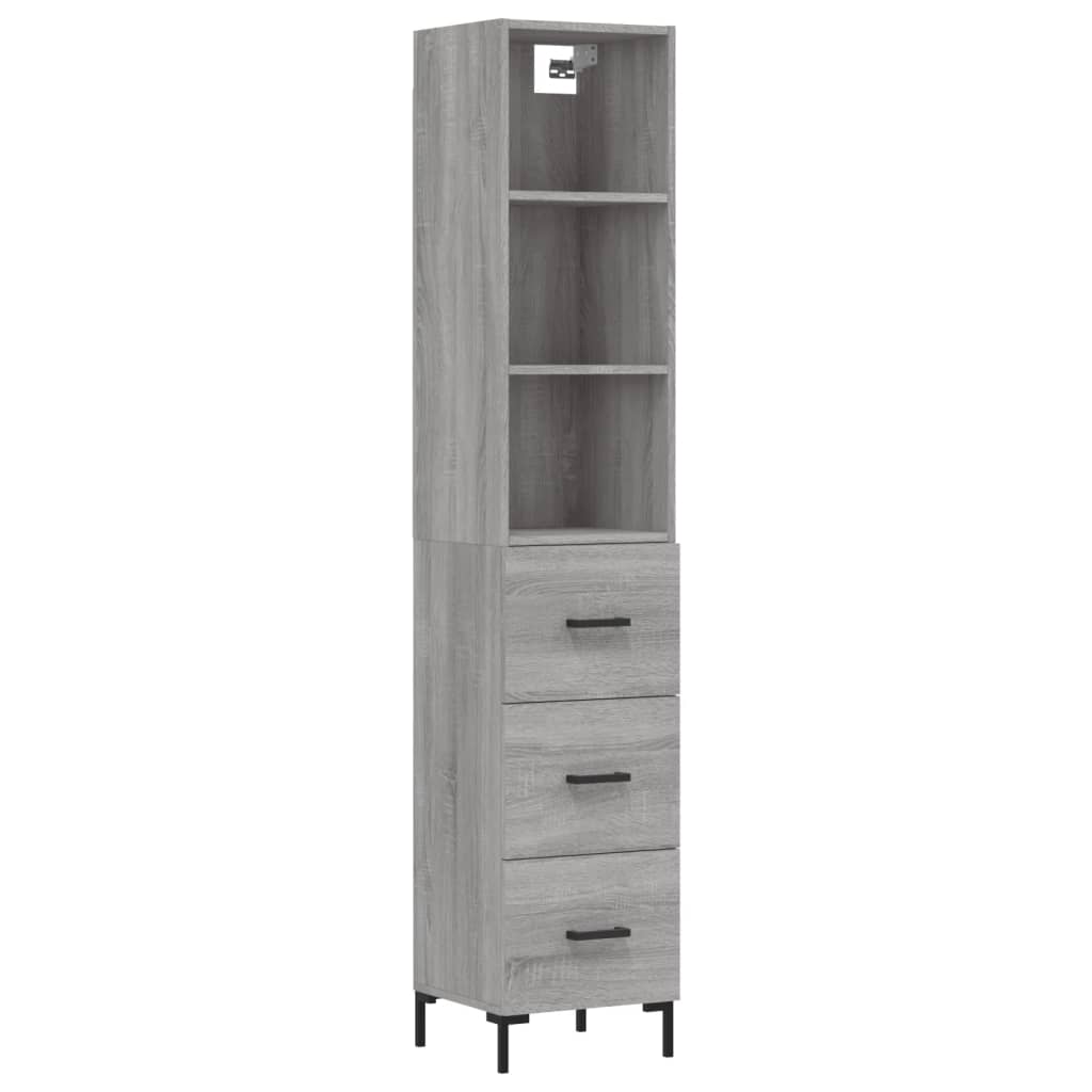 Credenza Grigio Sonoma 34,5x34x180 cm in Legno Multistrato 3189707