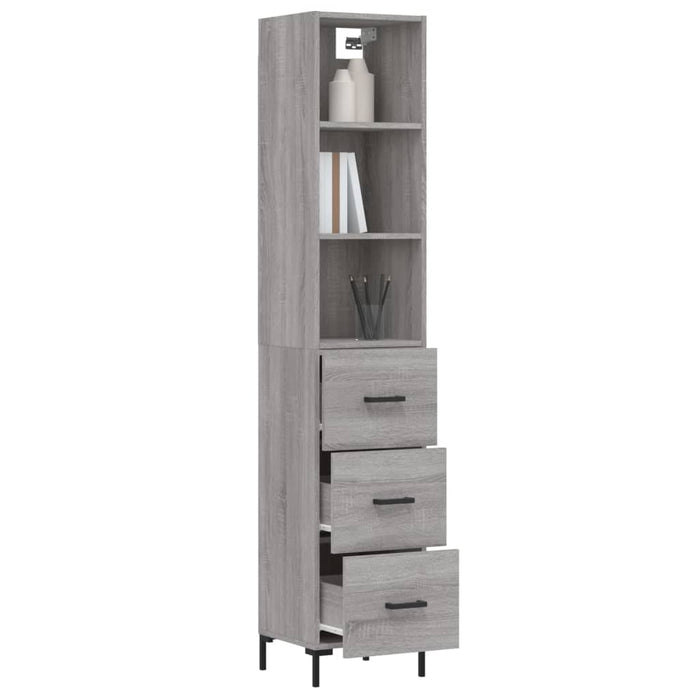 Credenza Grigio Sonoma 34,5x34x180 cm in Legno Multistrato 3189707
