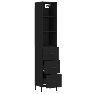 Credenza Nera 34,5x34x180 cm in Legno Multistrato 3189710